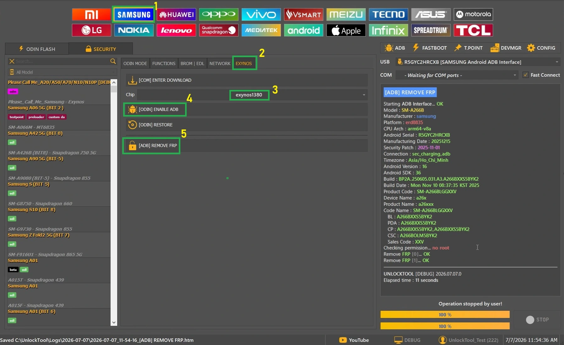 remove-frp-unlock-tool-exynos-1380-screenshot