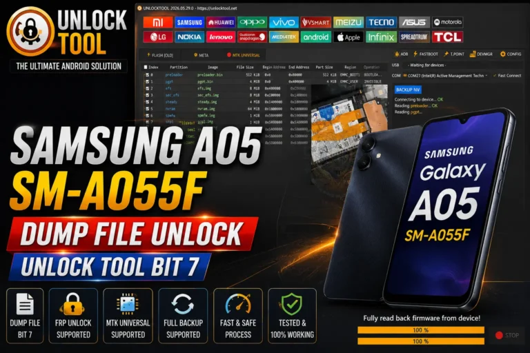 Samsung A05 SM-A055F Dump File Unlock Tool Bit 7